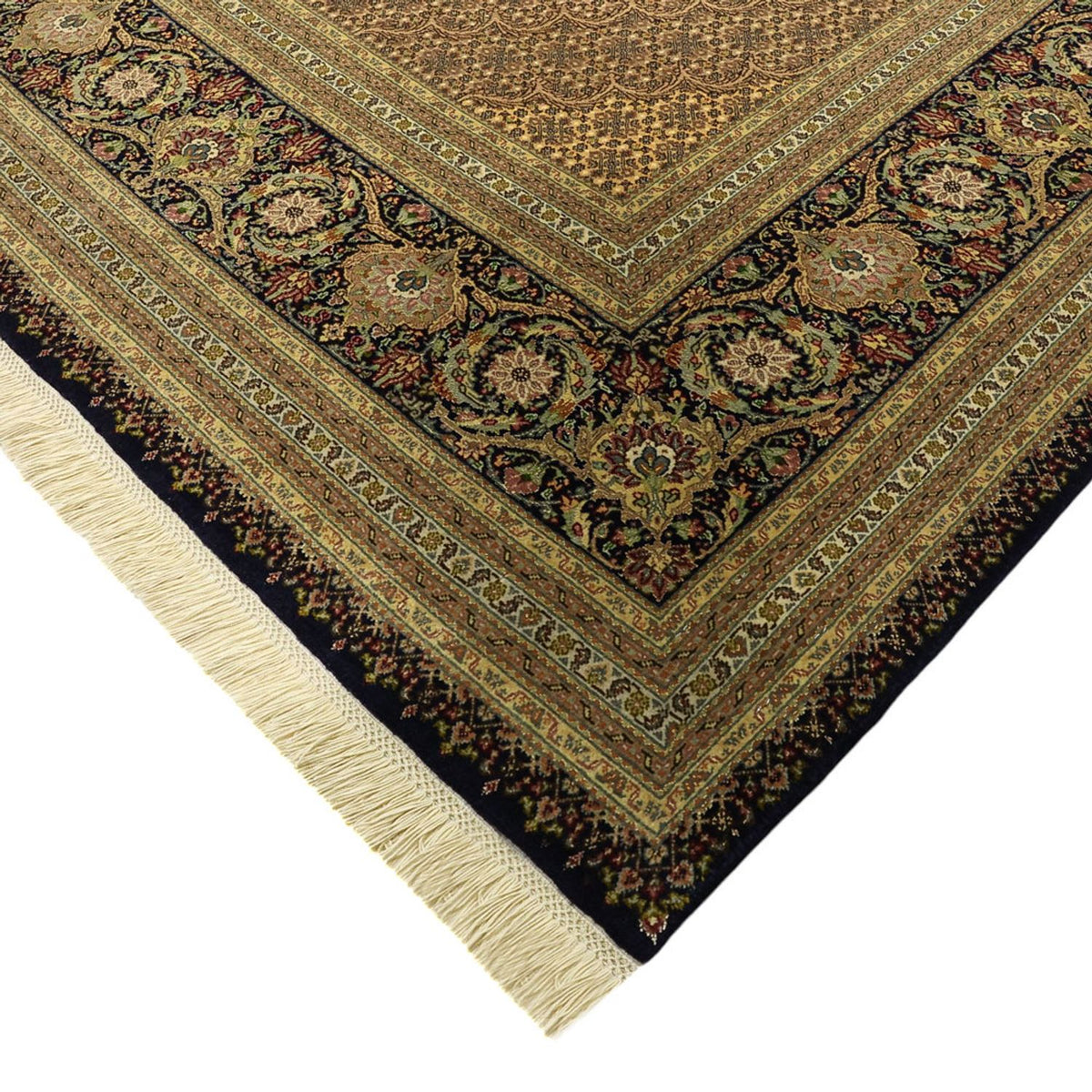 Tappeto Persero - Tabriz - Reale - Ordito di seta - 362 x 251 cm - beige scuro