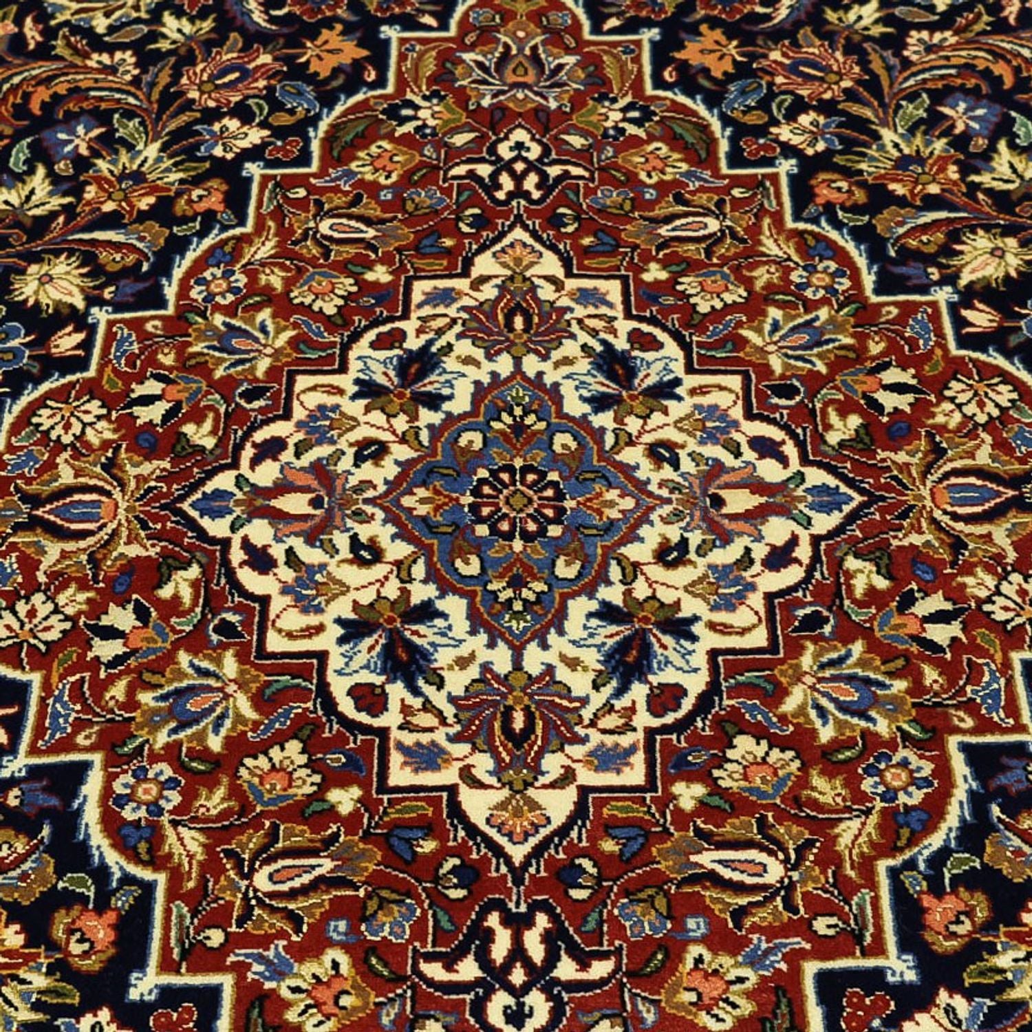 Tappeto Persero - Keshan - 203 x 132 cm - blu scuro