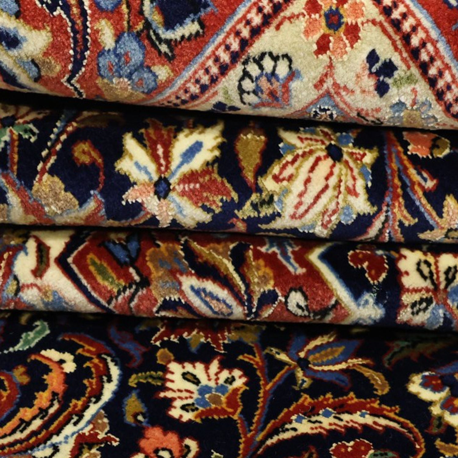 Tappeto Persero - Keshan - 203 x 132 cm - blu scuro