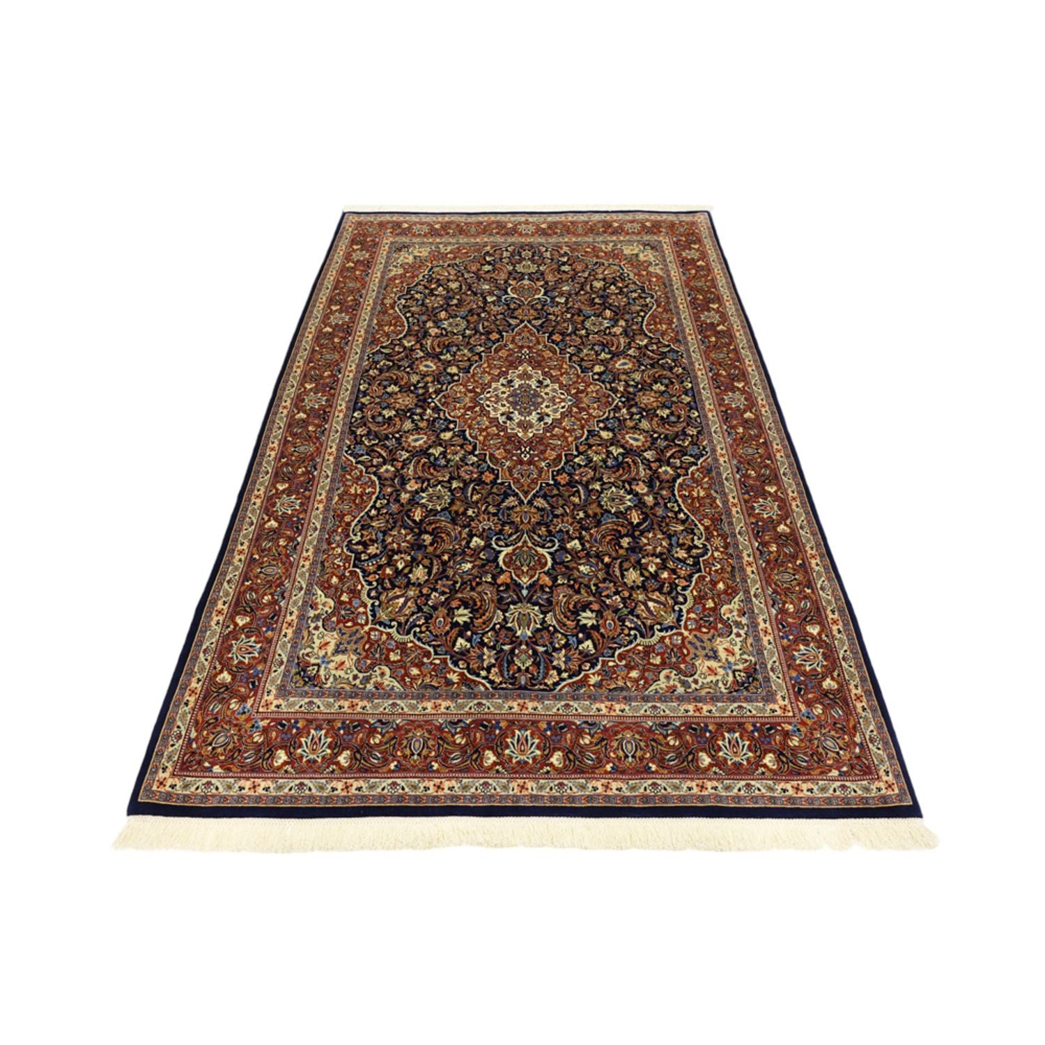 Tappeto Persero - Keshan - 203 x 132 cm - blu scuro