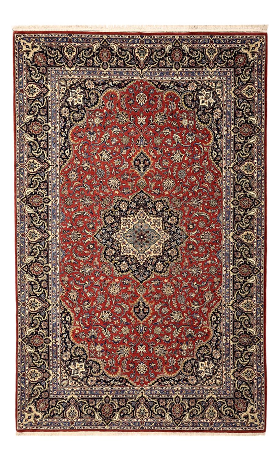 Tappeto Persero - Ghom - Reale - Ordito di seta - 220 x 141 cm - rosso