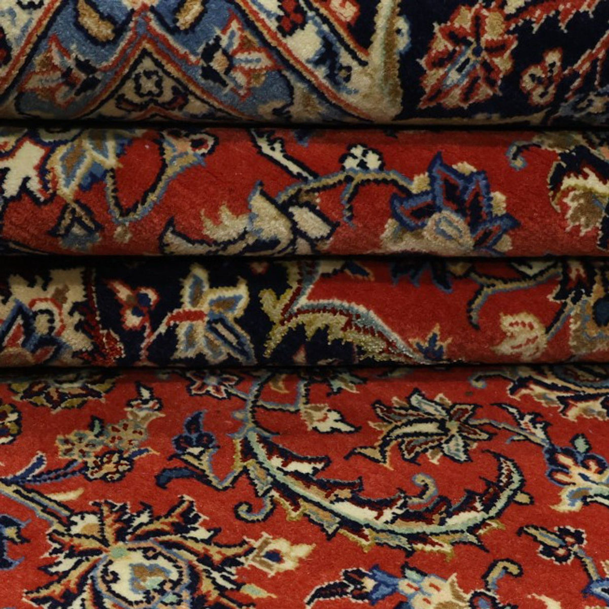 Tappeto Persero - Ghom - Reale - Ordito di seta - 220 x 141 cm - rosso