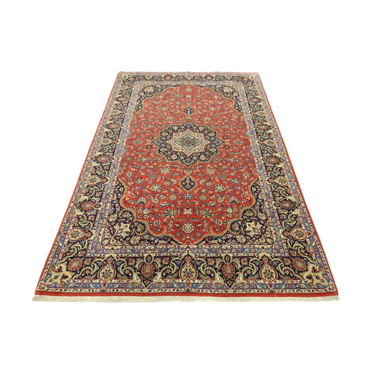 Tappeto Persero - Ghom - Reale - Ordito di seta - 220 x 141 cm - rosso