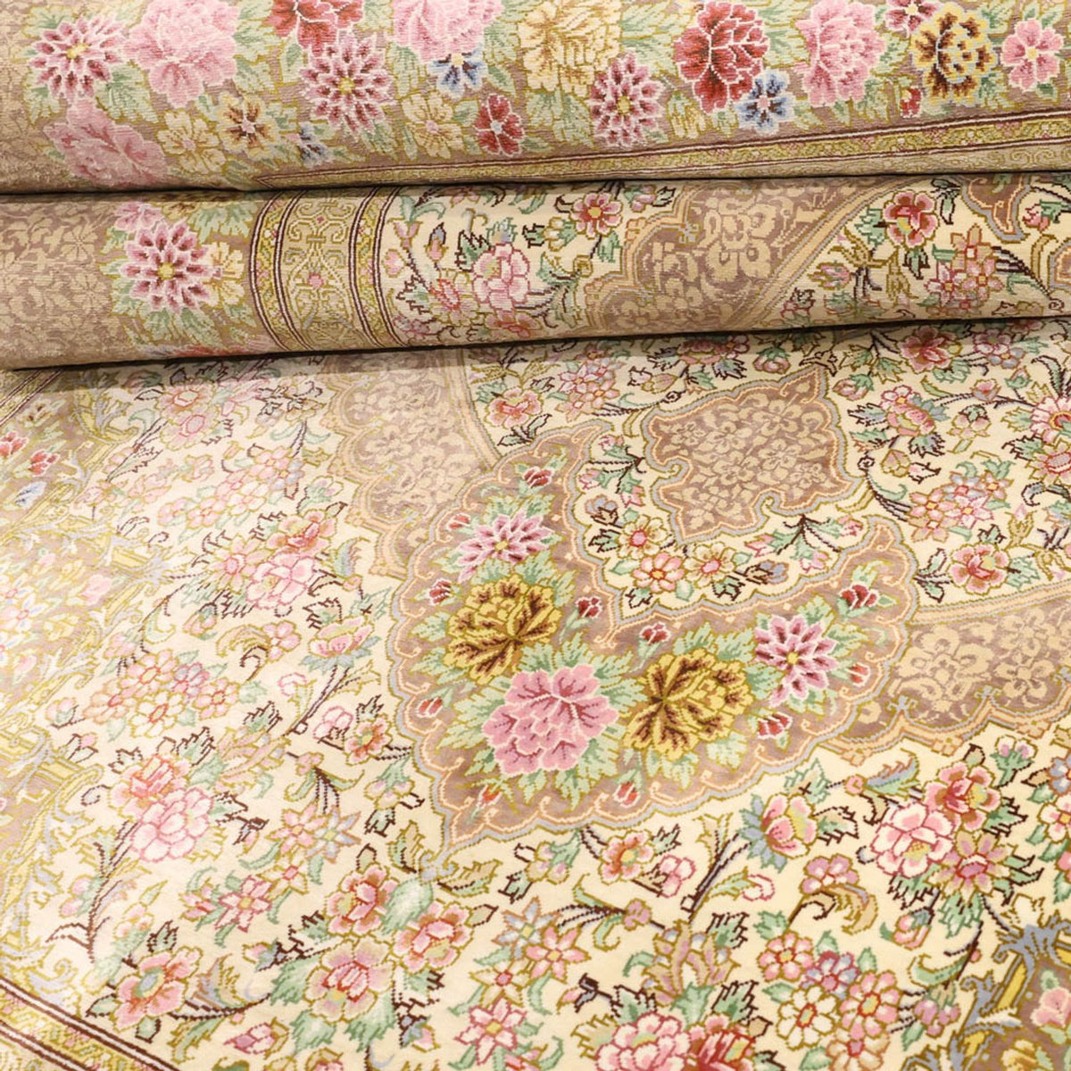 Tappeto Persero - Ghom - Reale - 165 x 101 cm - beige chiaro