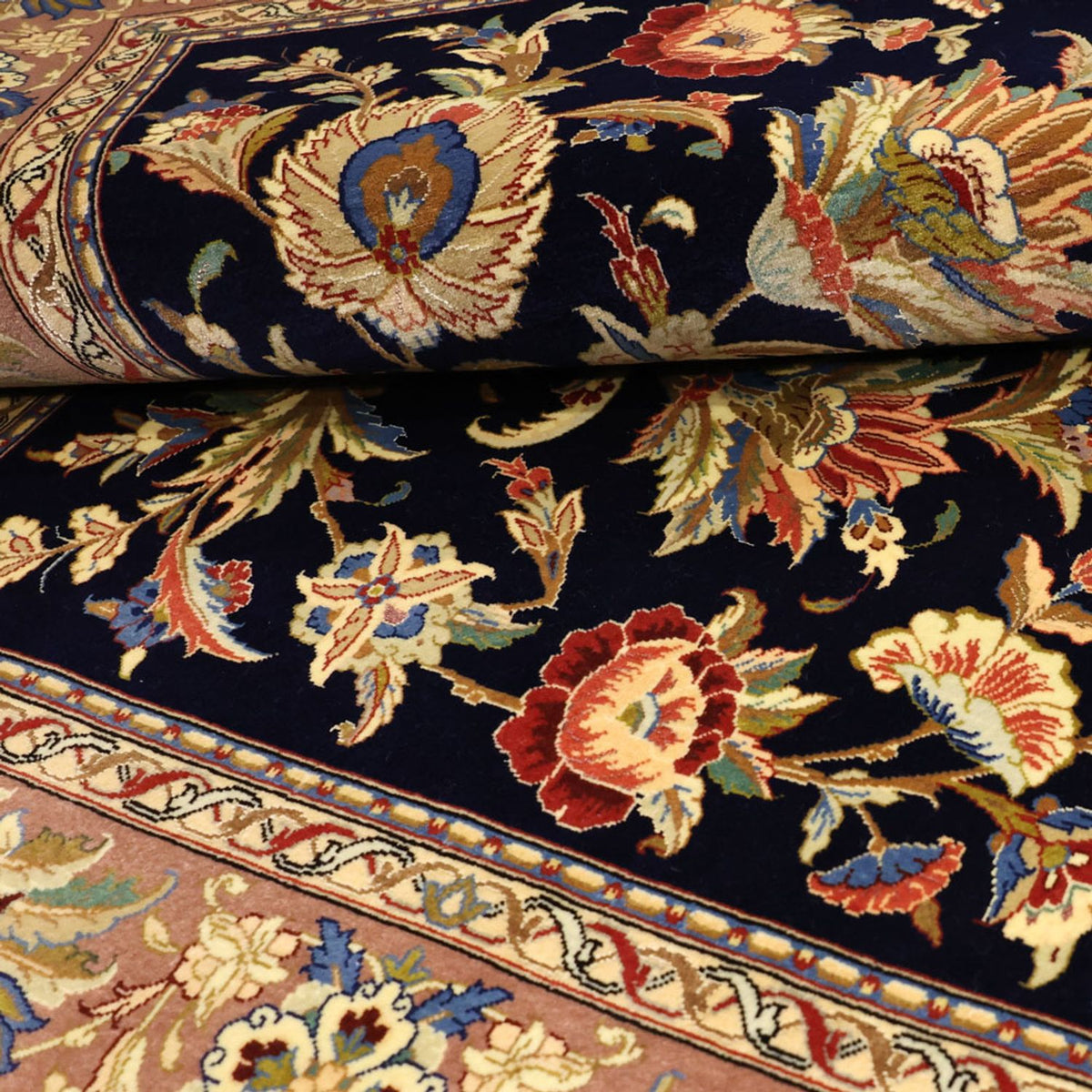 Tappeto Persero - Isfahan - Premio - 151 x 101 cm - blu scuro