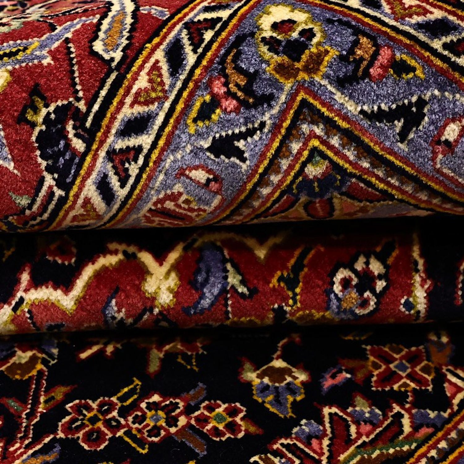 Tappeto Persero - Keshan - 208 x 139 cm - rosso scuro