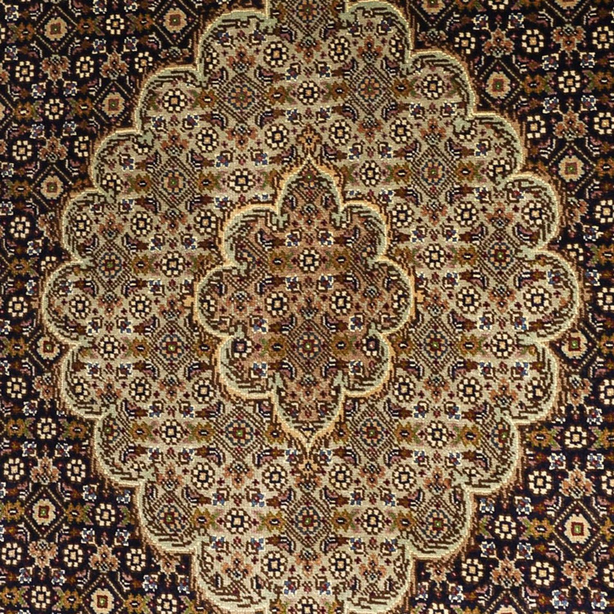 Tappeto Persero - Tabriz - Reale - Ordito di seta - 149 x 100 cm - beige scuro