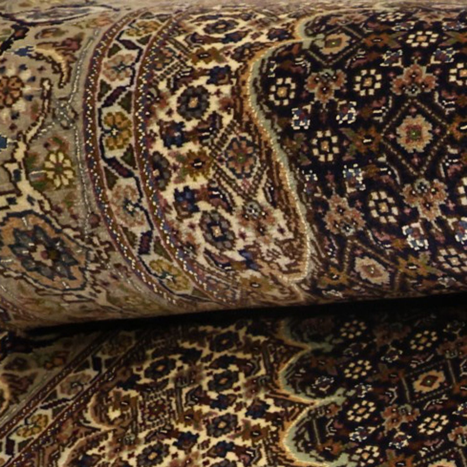 Tappeto Persero - Tabriz - Reale - Ordito di seta - 149 x 100 cm - beige scuro