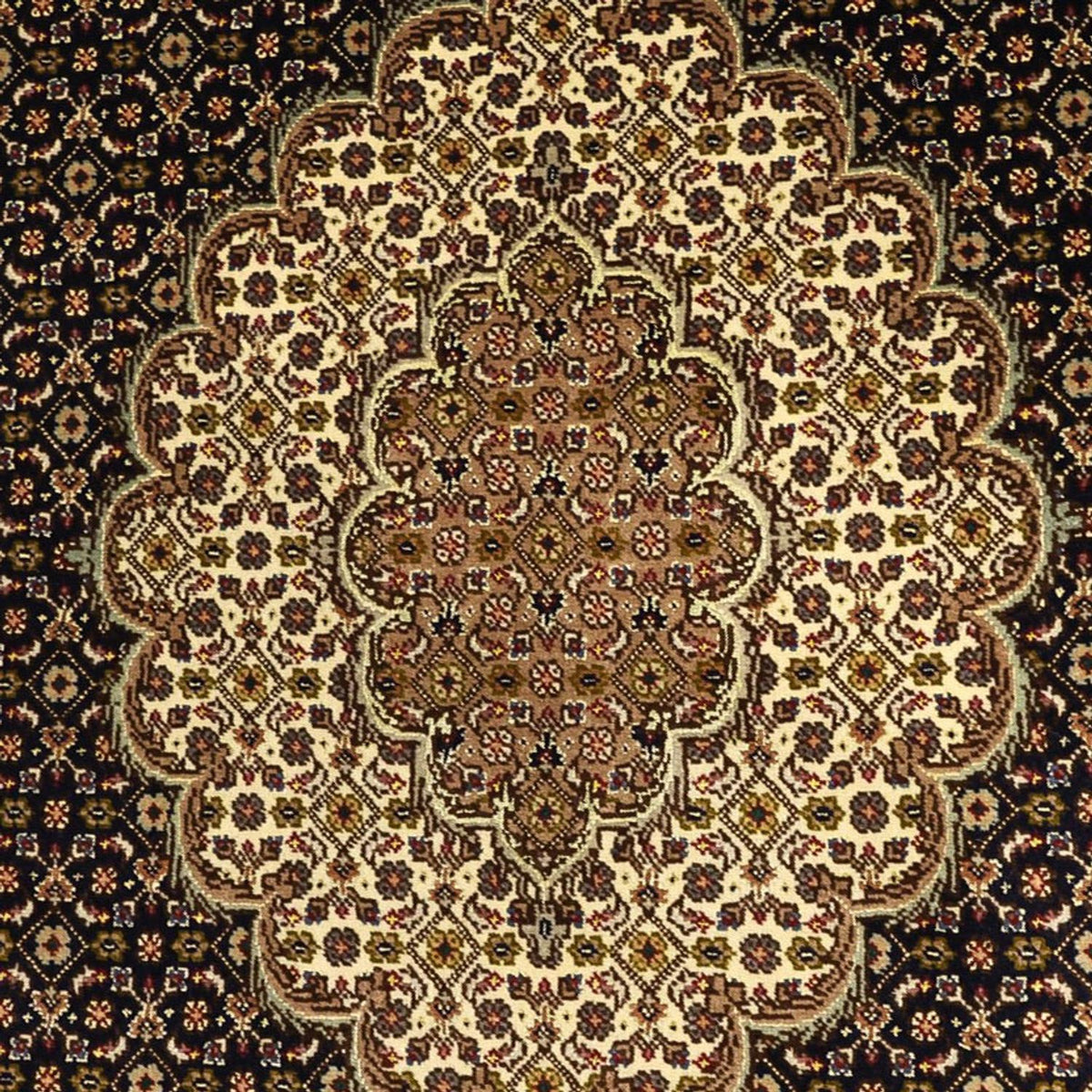 Tappeto Persero - Tabriz - Reale - Ordito di seta - 159 x 98 cm - beige scuro
