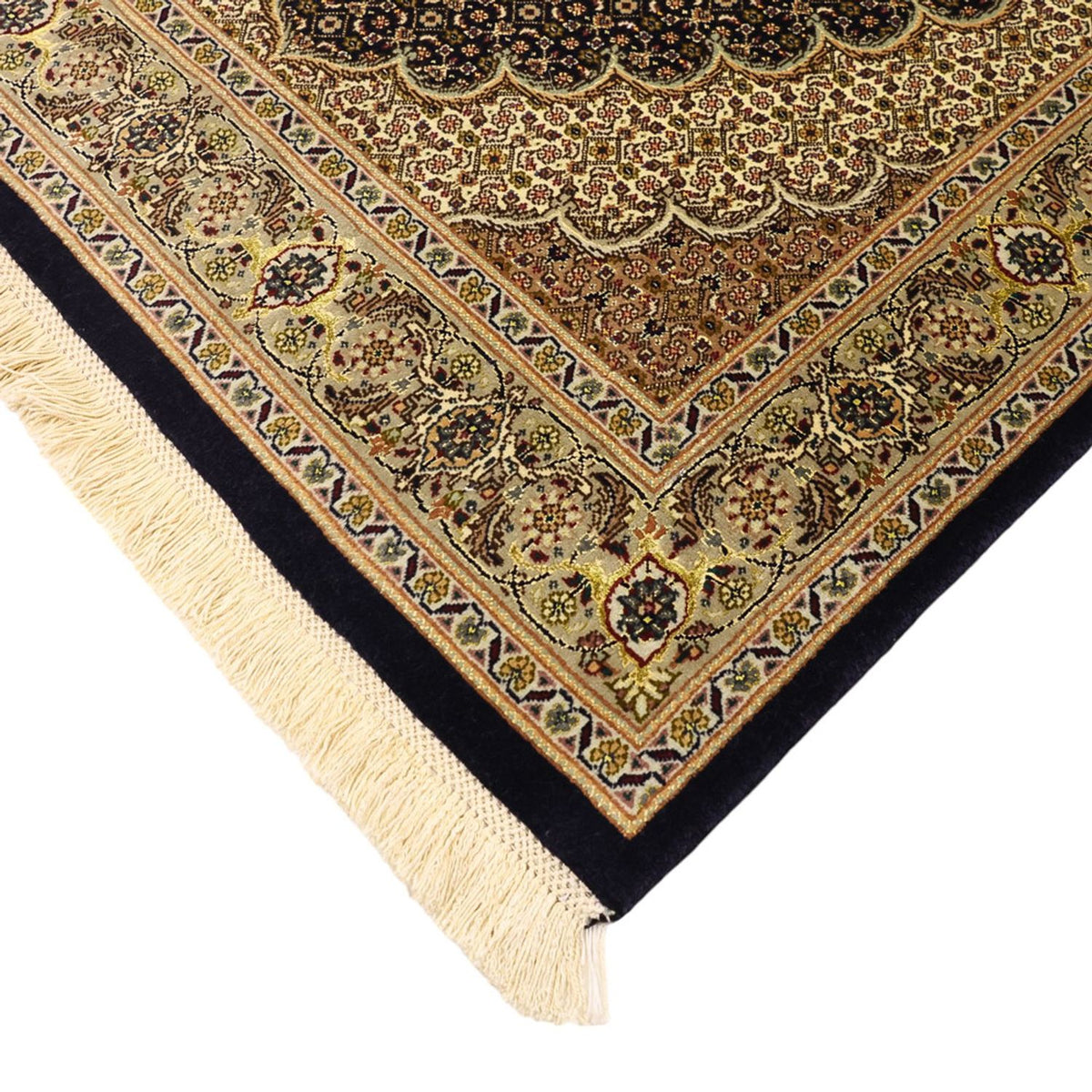 Tappeto Persero - Tabriz - Reale - Ordito di seta - 159 x 98 cm - beige scuro