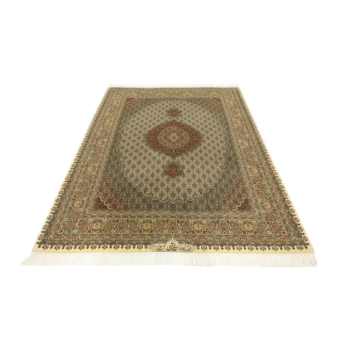 Tappeto Persero - Tabriz - Reale - Reale - 197 x 154 cm - beige scuro