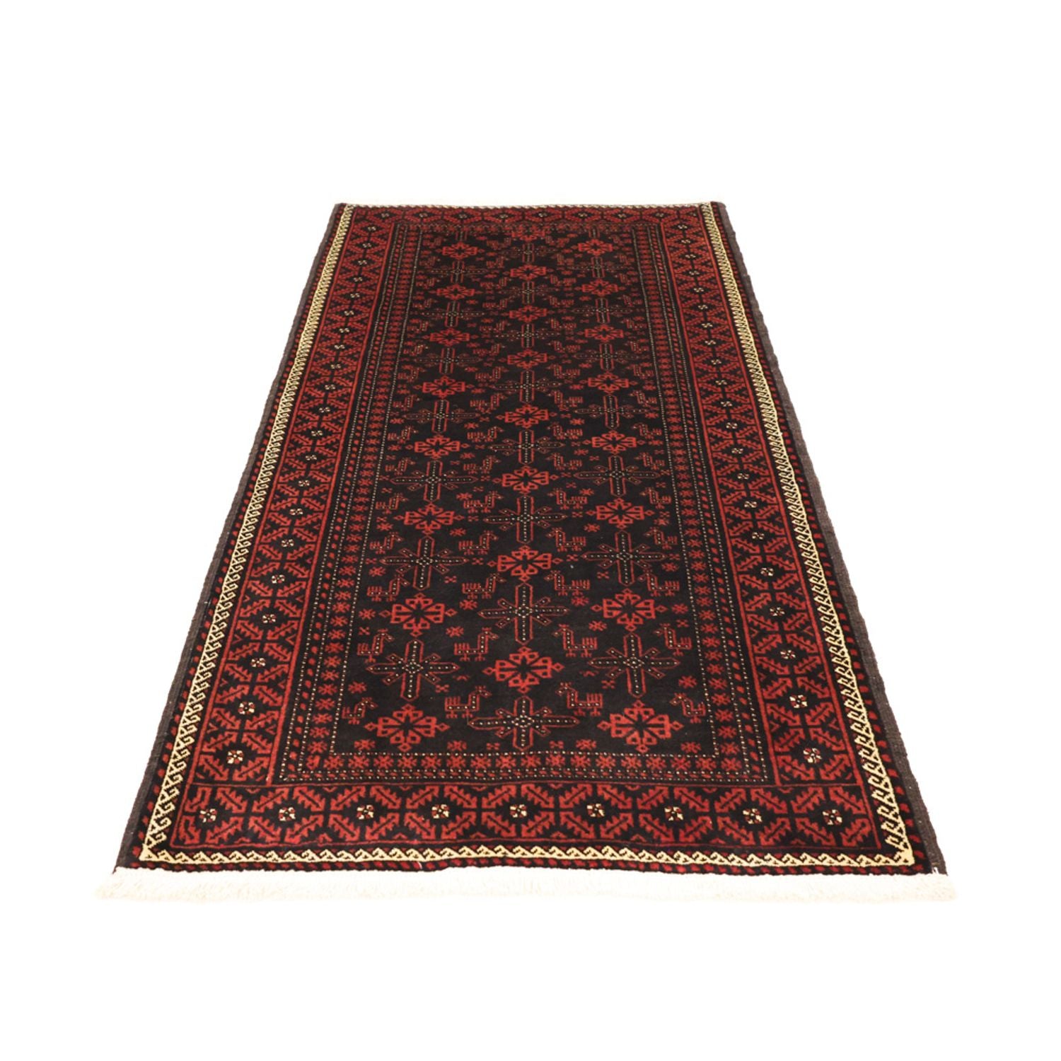 Tappeto corsia Tappeto Belutsch - 204 x 102 cm - rosso scuro