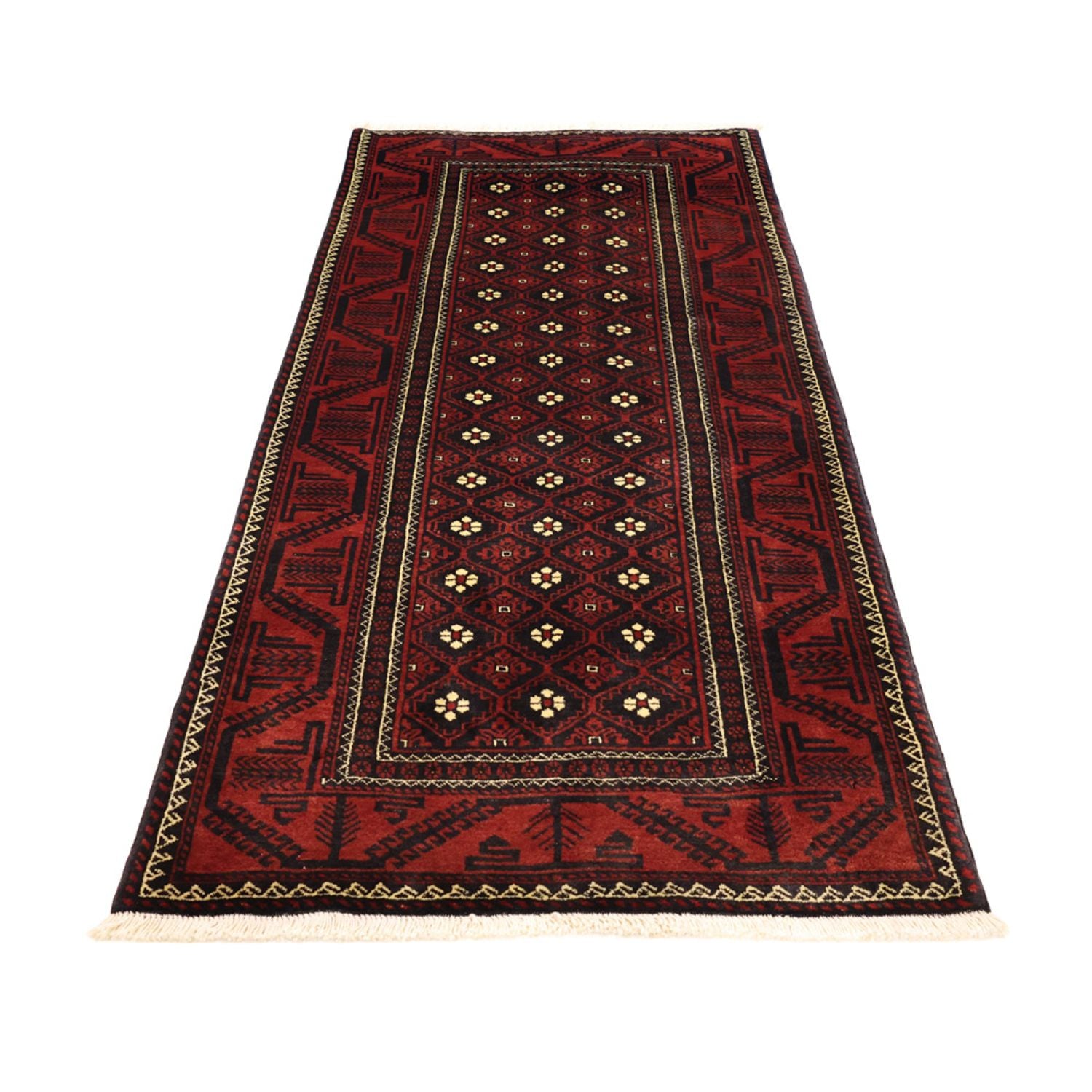 Tappeto corsia Tappeto Belutsch - 198 x 103 cm - rosso scuro