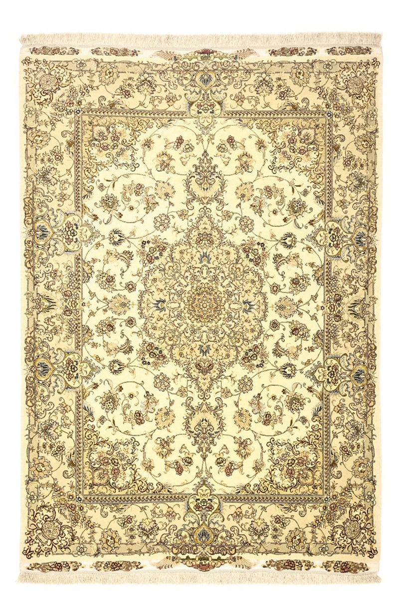 Tappeto Persero - Tabriz - Premio - Ordito di seta - 206 x 145 cm - beige