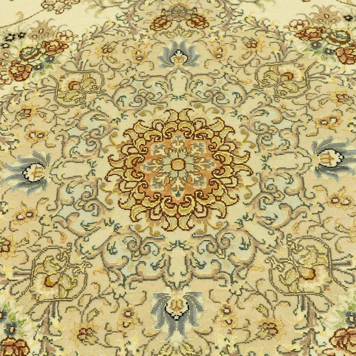 Tappeto Persero - Tabriz - Premio - Ordito di seta - 206 x 145 cm - beige
