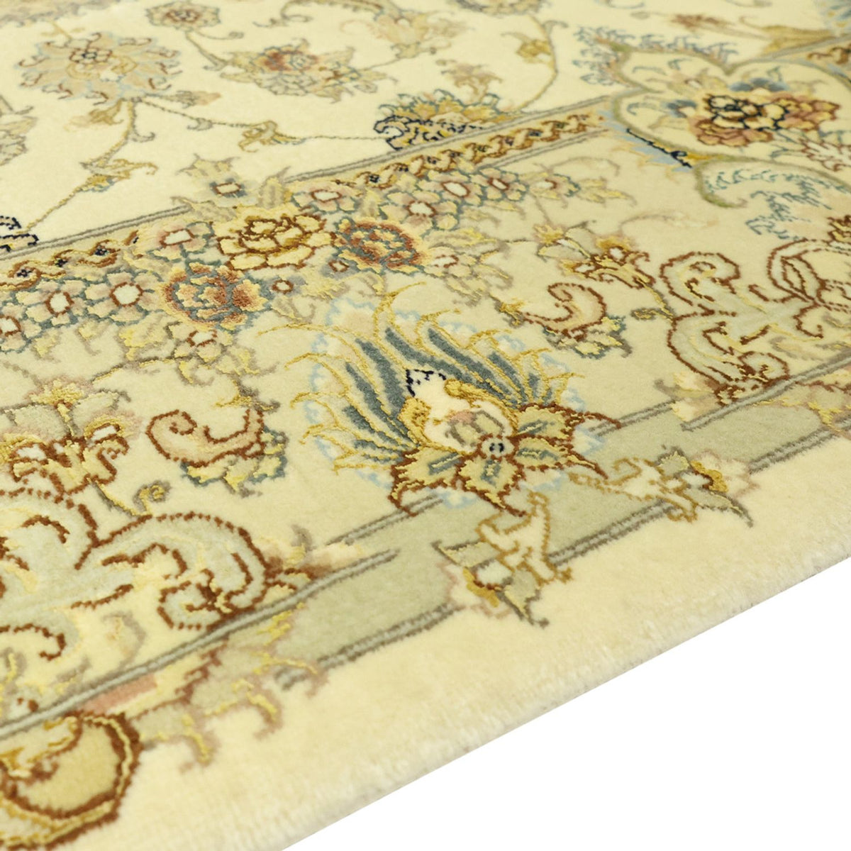 Tappeto Persero - Tabriz - Premio - Ordito di seta - 206 x 145 cm - beige