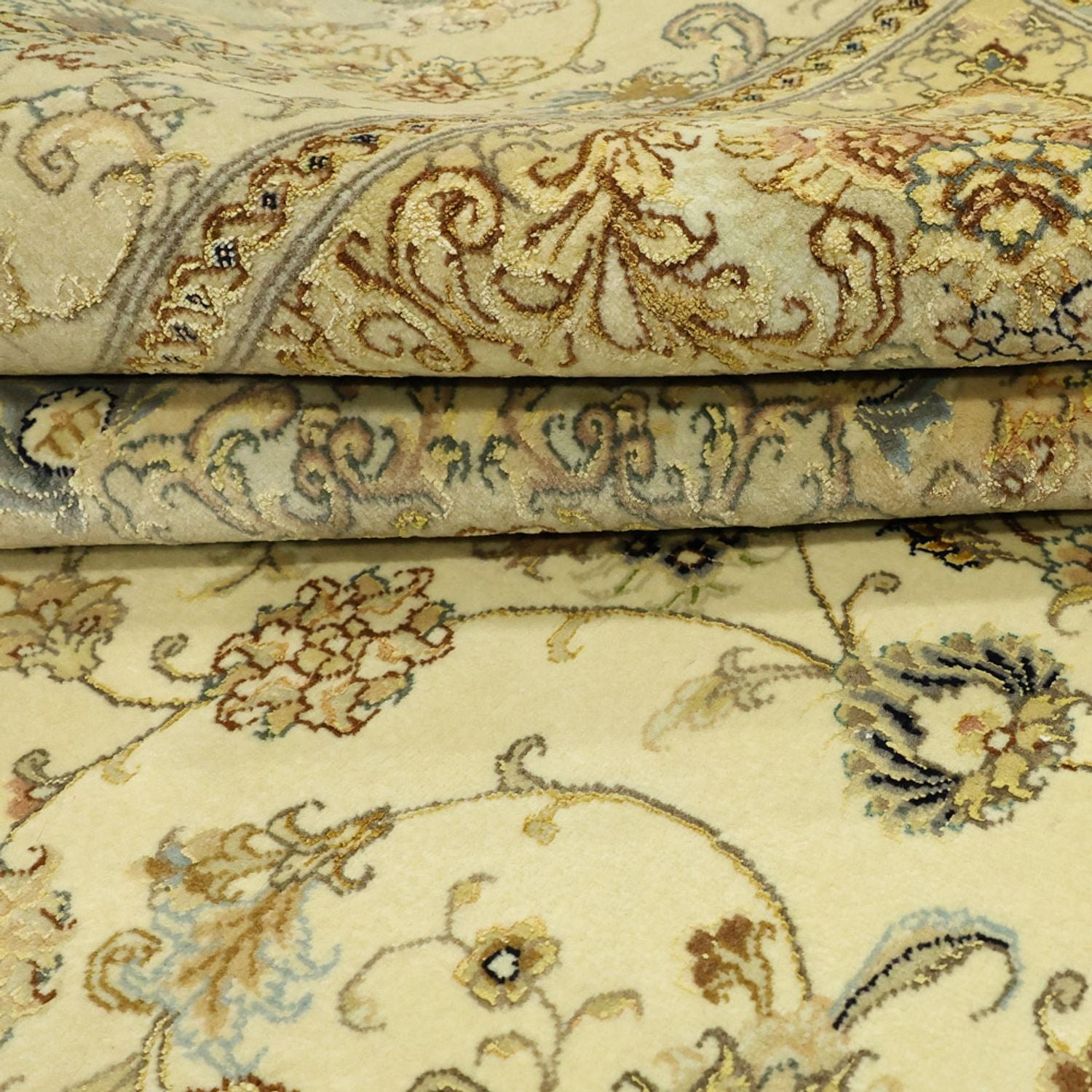 Tappeto Persero - Tabriz - Premio - Ordito di seta - 206 x 145 cm - beige