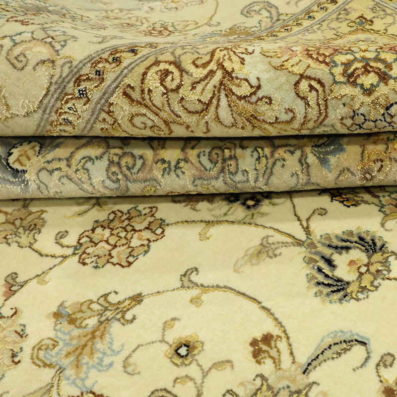 Tappeto Persero - Tabriz - Premio - Ordito di seta - 206 x 145 cm - beige