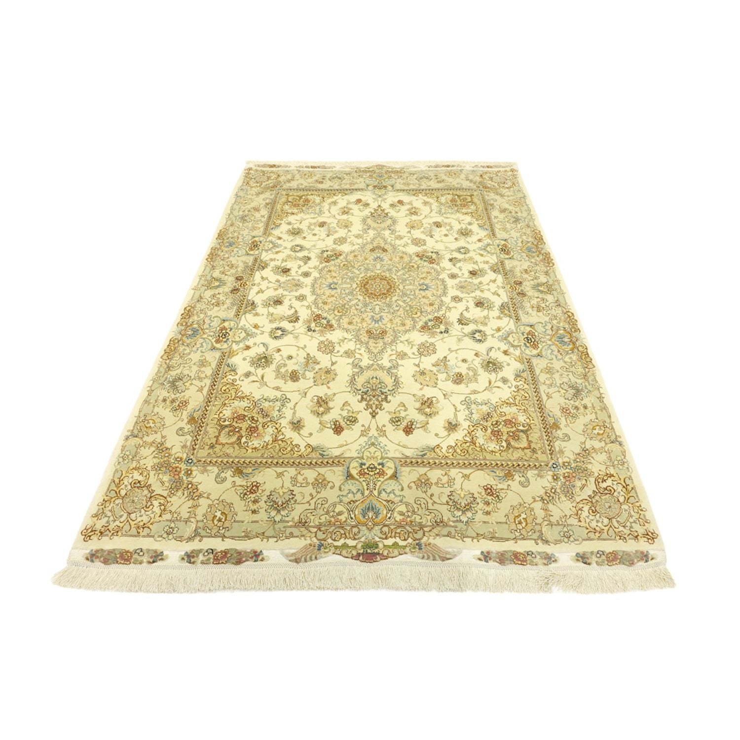 Tappeto Persero - Tabriz - Premio - Ordito di seta - 206 x 145 cm - beige