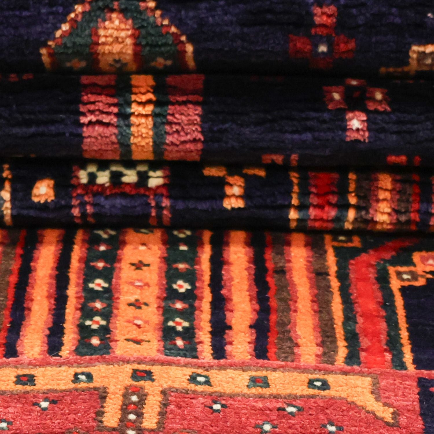 Tappeto corsia Tappeto Belutsch - 251 x 128 cm - rosso scuro