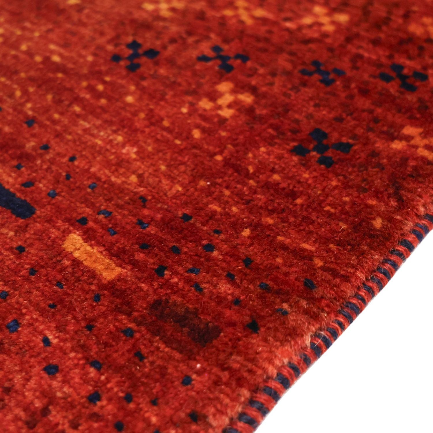 Tappeto Gabbeh - Kashkuli Persero quadrato  - 111 x 101 cm - rosso scuro