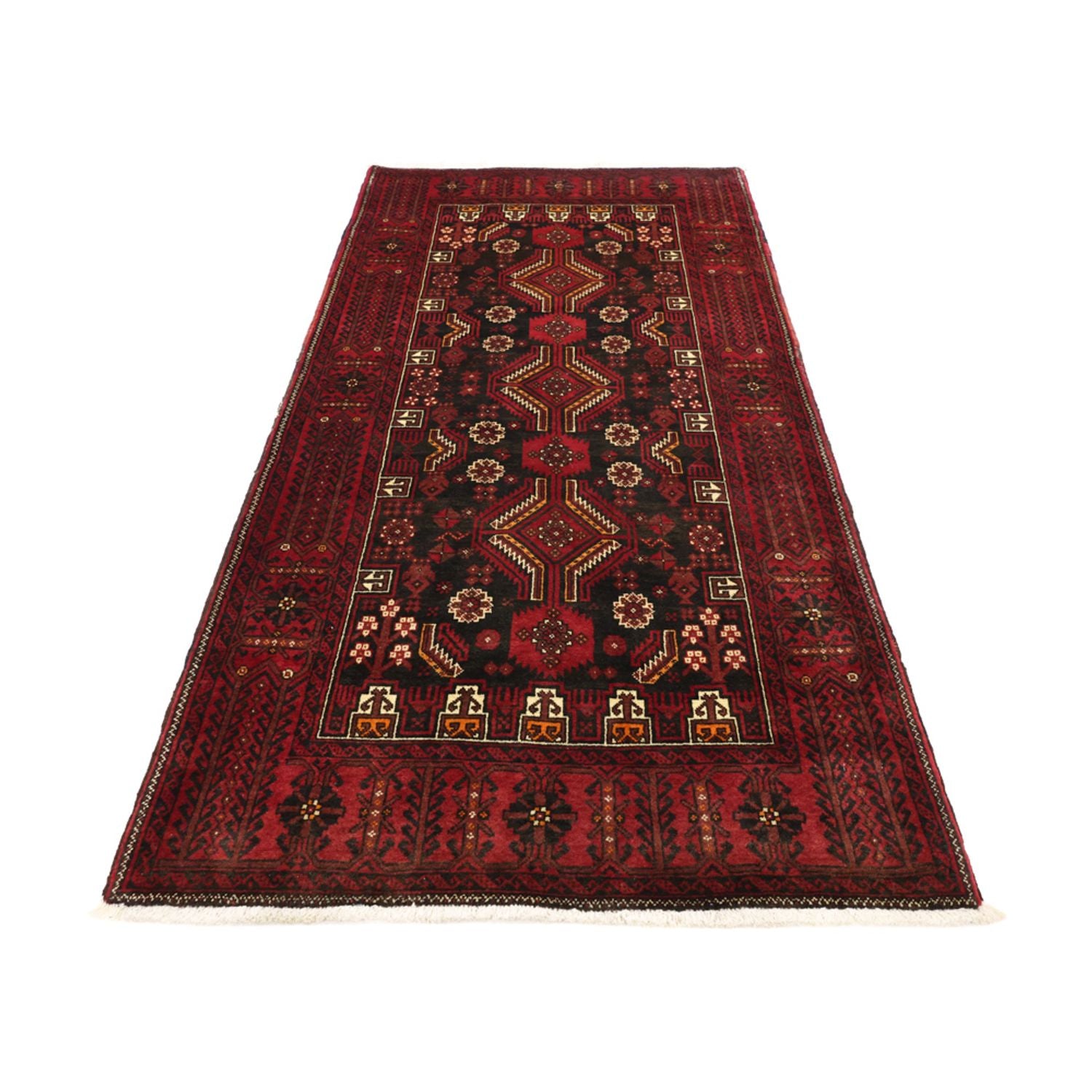 Tappeto corsia Tappeto Belutsch - 210 x 105 cm - rosso scuro