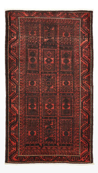 Tappeto Belutsch - 205 x 117 cm - rosso scuro