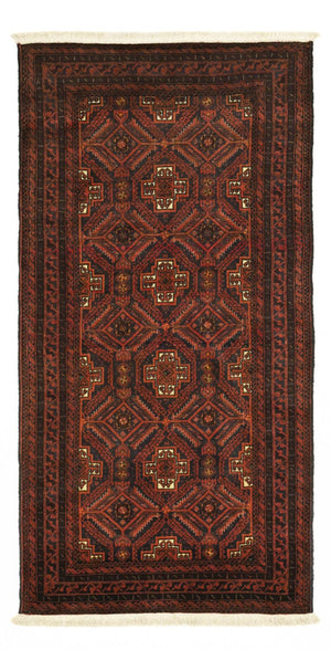 Tappeto corsia Tappeto Belutsch - 194 x 97 cm - rosso scuro