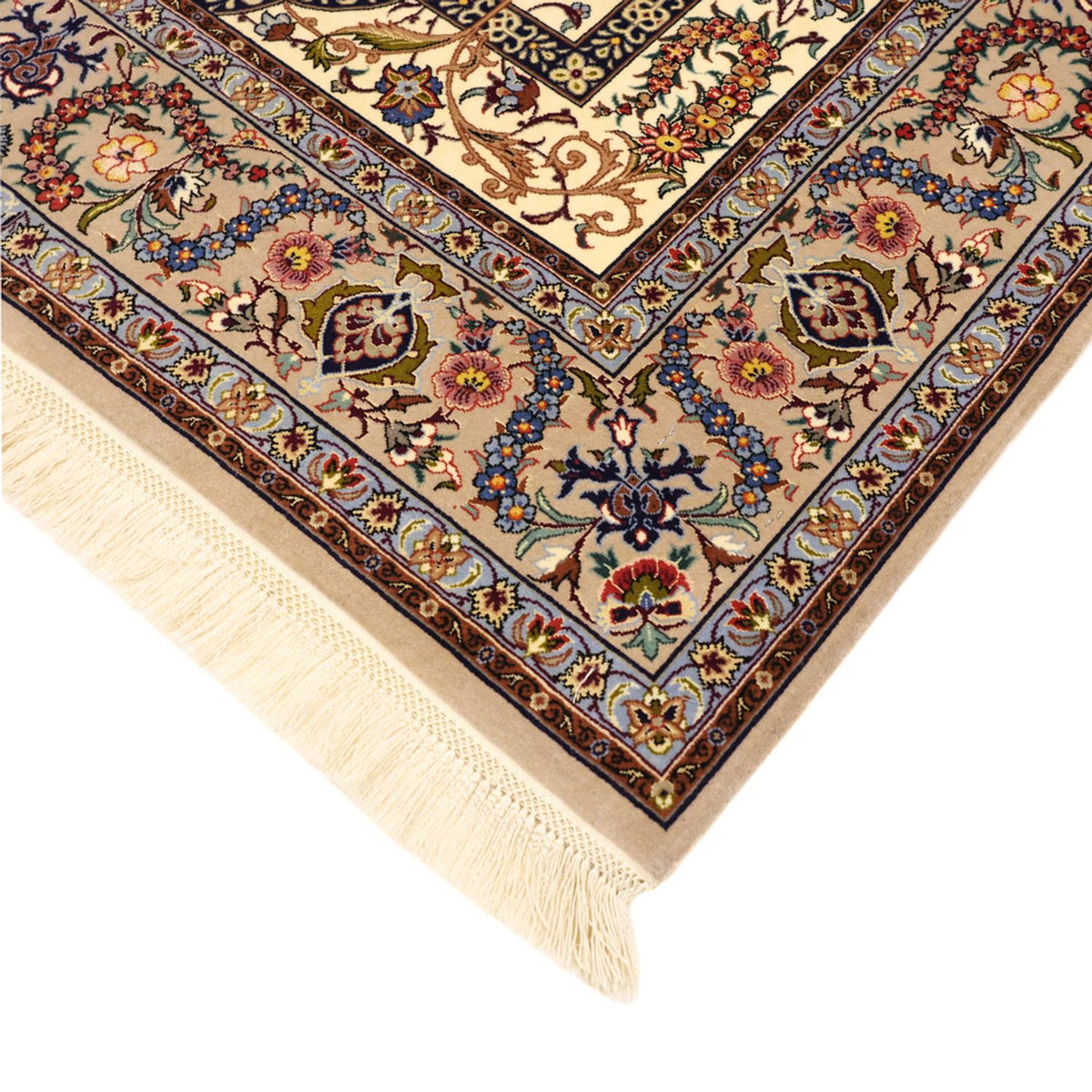 Tappeto Persero - Isfahan - Premio - Ordito di seta - 171 x 111 cm - beige