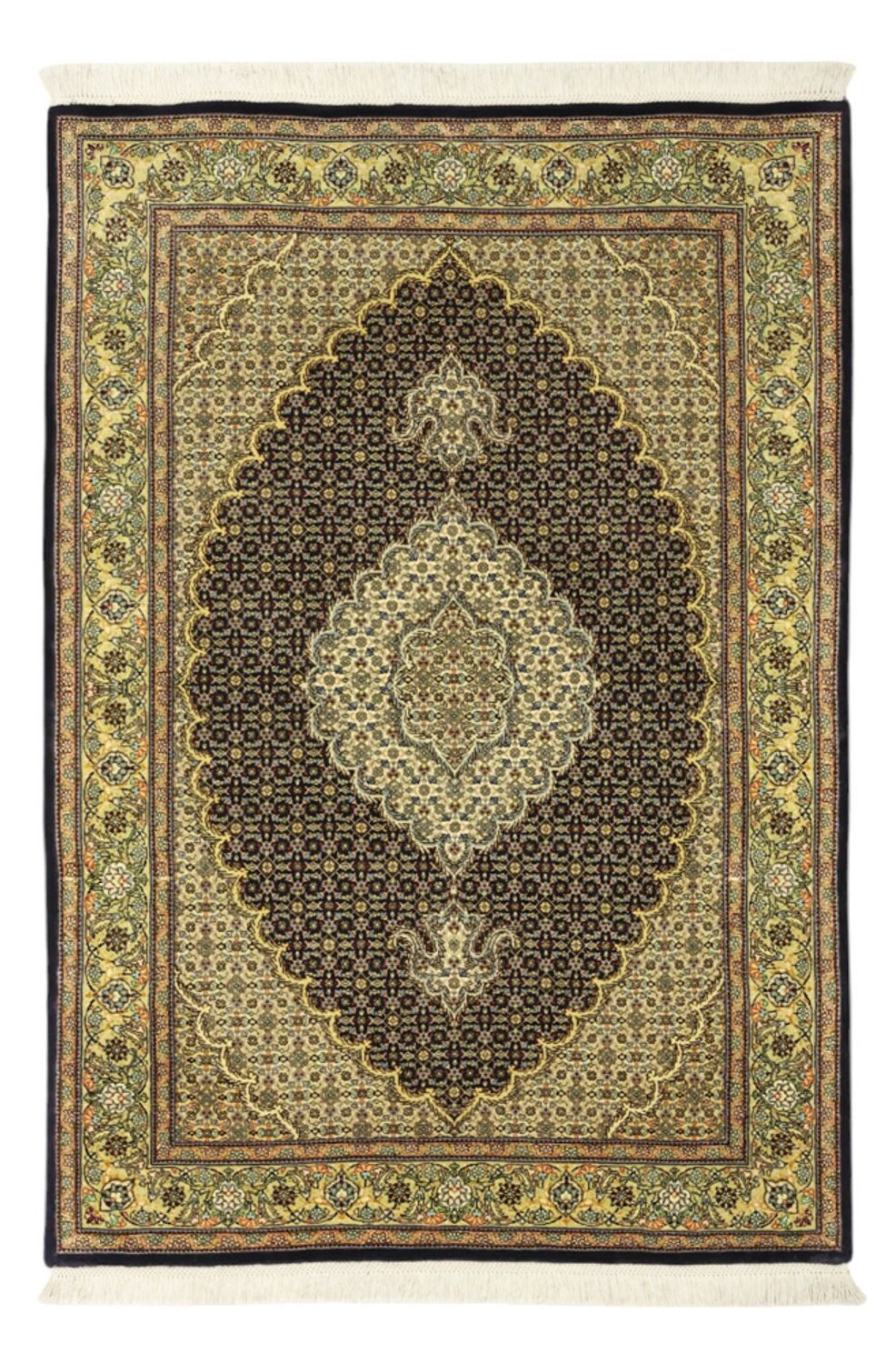 Tappeto Persero - Tabriz - Reale - 146 x 102 cm - verde scuro