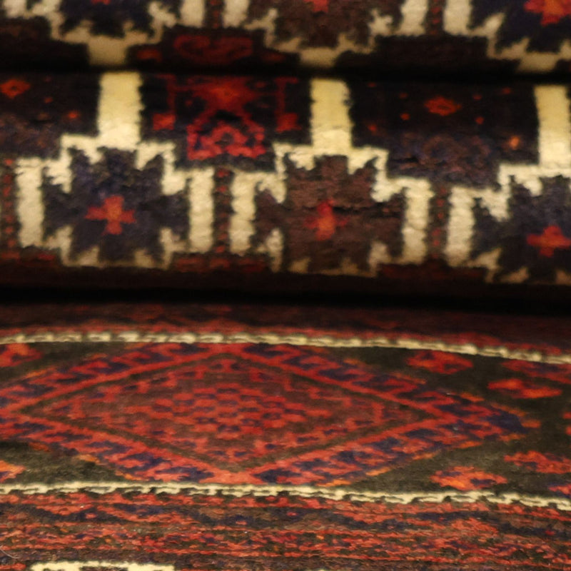 Tappeto corsia Tappeto Belutsch - 194 x 102 cm - rosso scuro