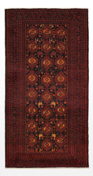 Tappeto corsia Tappeto Belutsch - 192 x 100 cm - rosso scuro