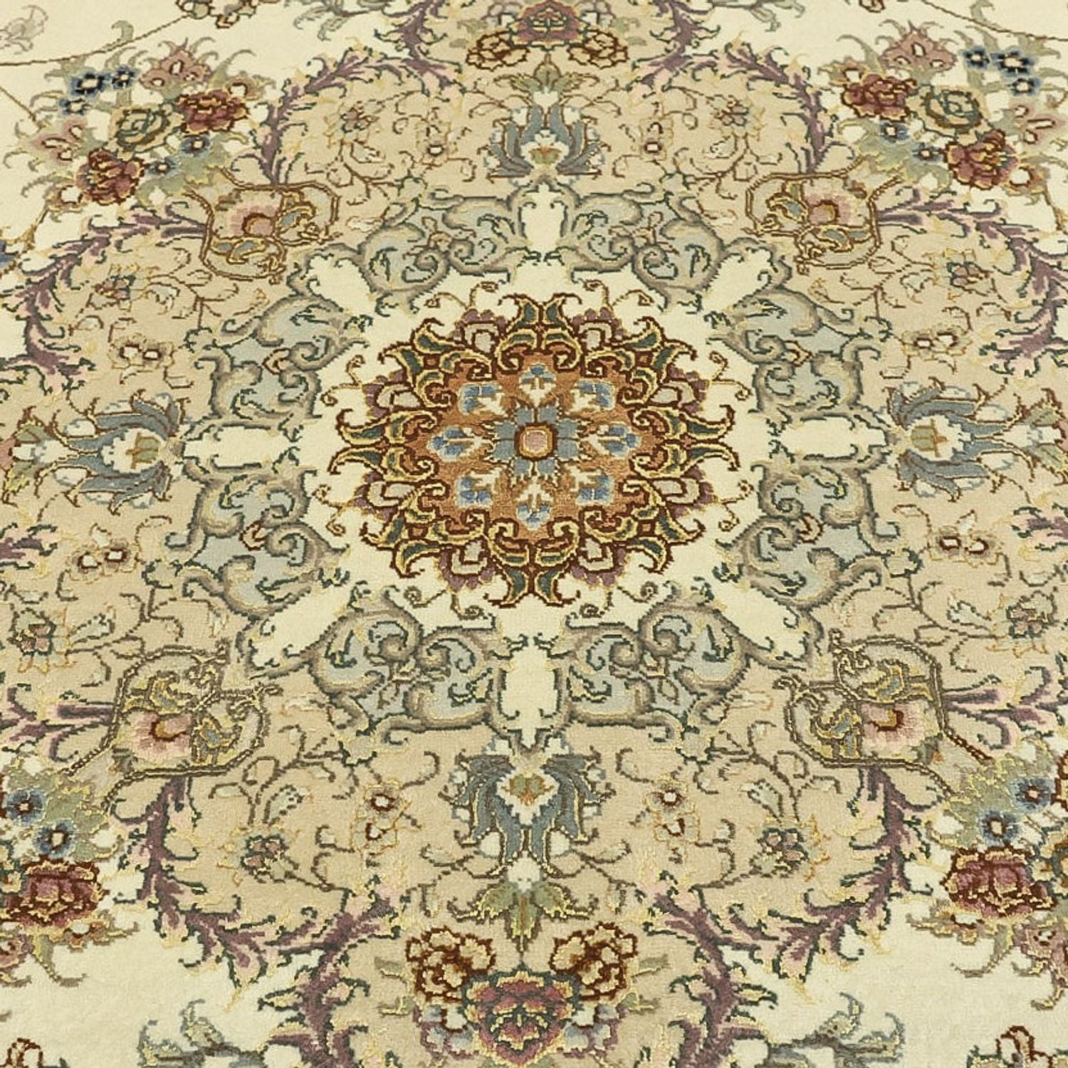 Tappeto Persero - Tabriz - Reale - Ordito di seta - 219 x 148 cm - beige