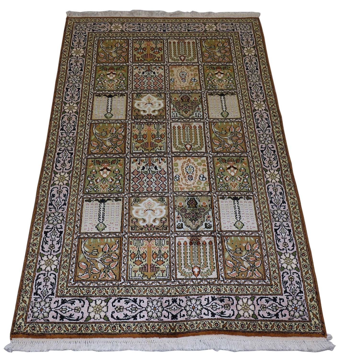 Tappeto di seta - Seta del Kashmir - 152 x 90 cm - marrone