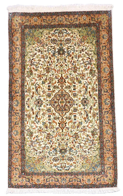 Tappeto di seta - Seta del Kashmir - 155 x 99 cm - beige