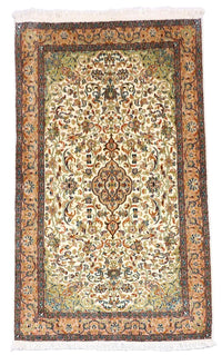 Tappeto di seta - Seta del Kashmir - 155 x 99 cm - beige