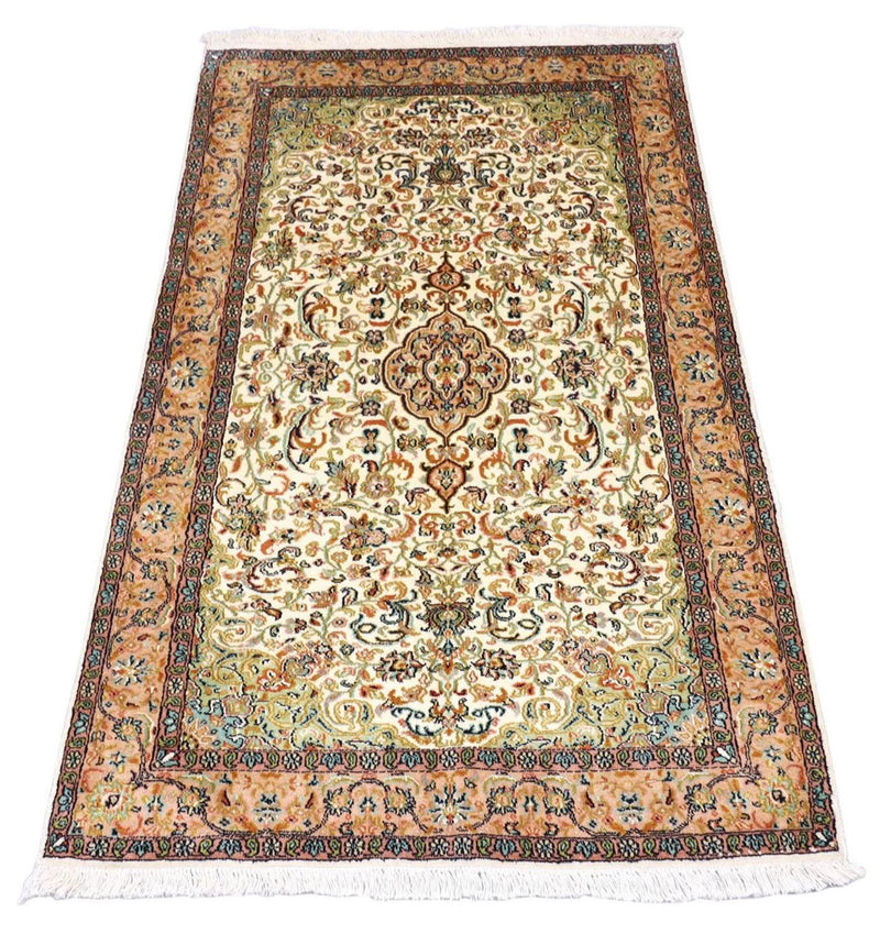 Tappeto di seta - Seta del Kashmir - 155 x 99 cm - beige