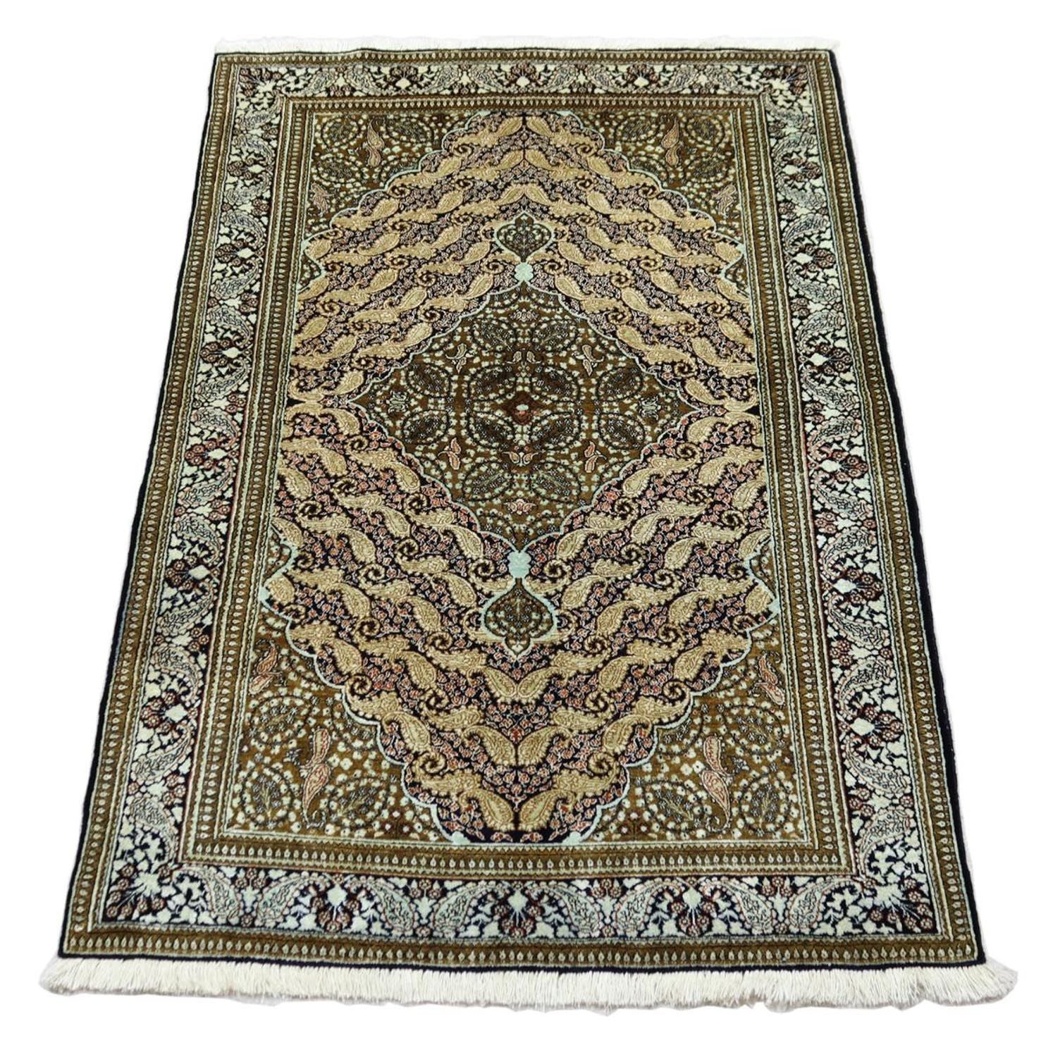 Tappeto di seta - Ghom seta - Premio - 163 x 109 cm - blu scuro