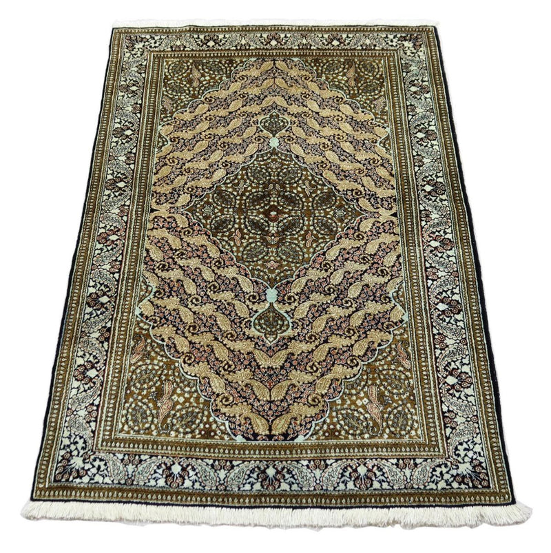 Tappeto di seta - Ghom seta - Premio - 163 x 109 cm - blu scuro