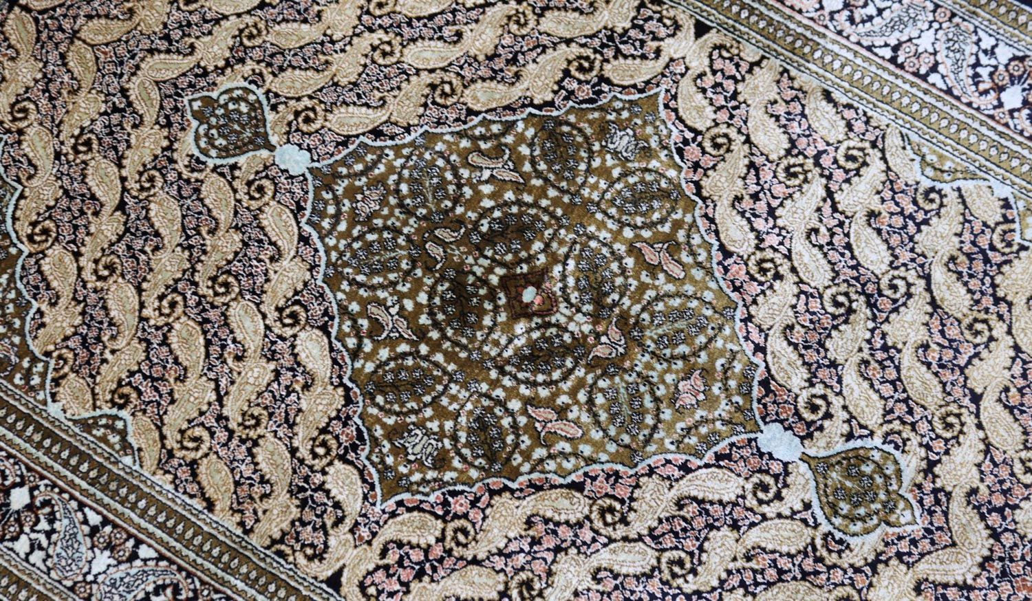 Tappeto di seta - Ghom seta - Premio - 163 x 109 cm - blu scuro