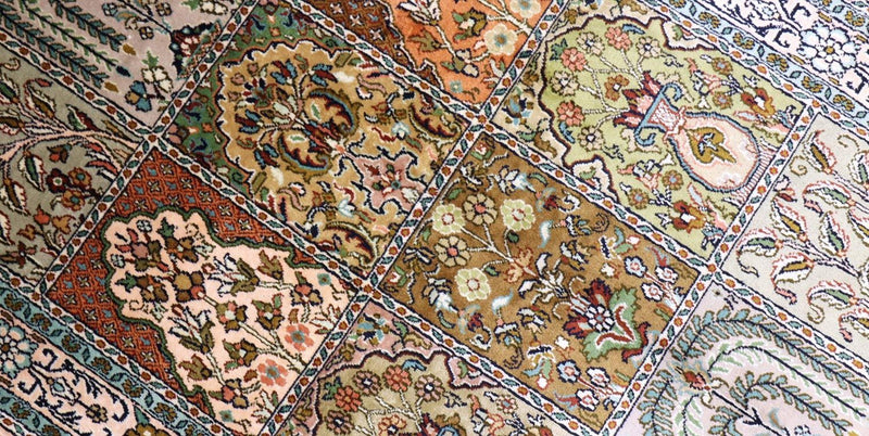 Tappeto di seta - Seta del Kashmir - 151 x 95 cm - turchese