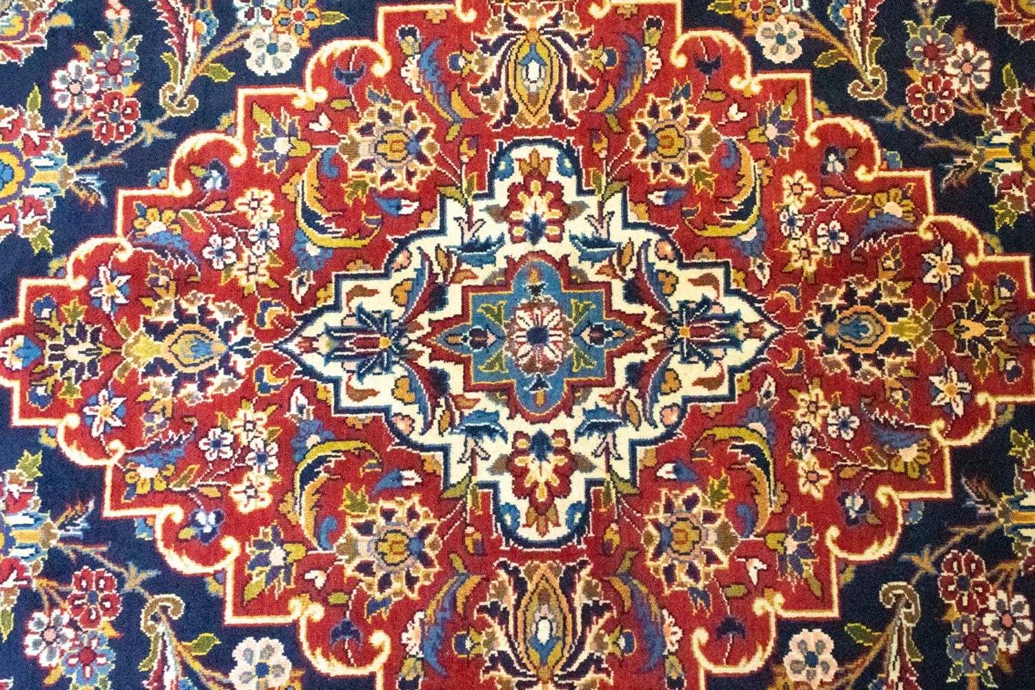Tappeto Persero - Keshan - 419 x 298 cm - blu
