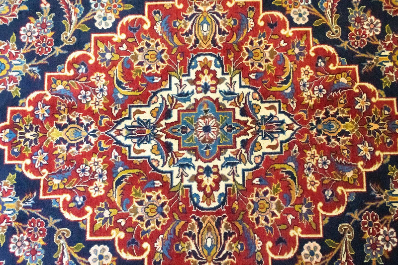 Tappeto Persero - Keshan - 419 x 298 cm - blu