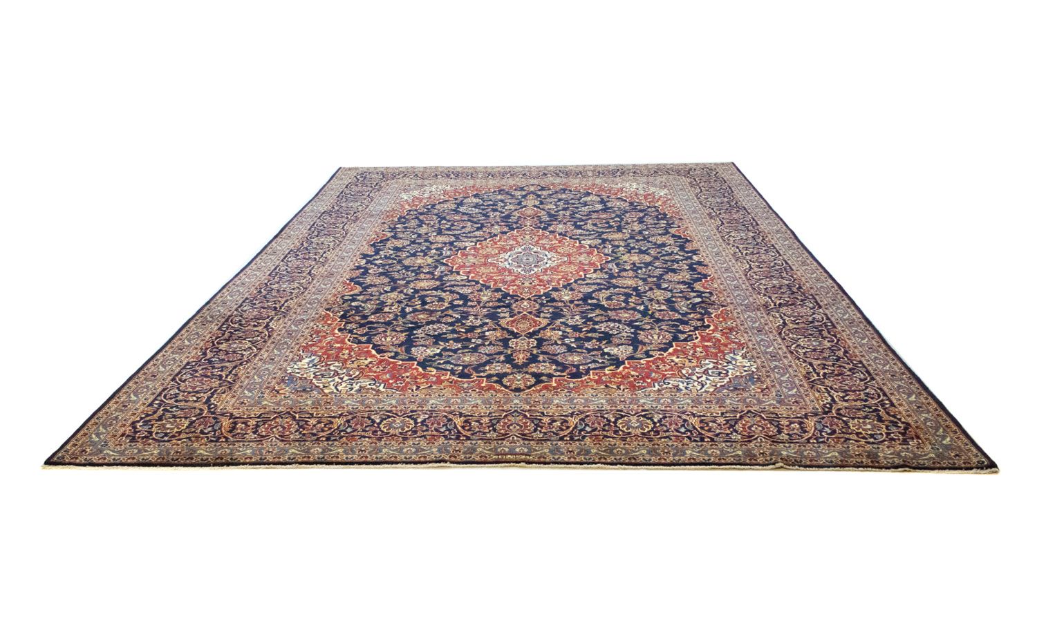 Tappeto Persero - Keshan - 419 x 298 cm - blu
