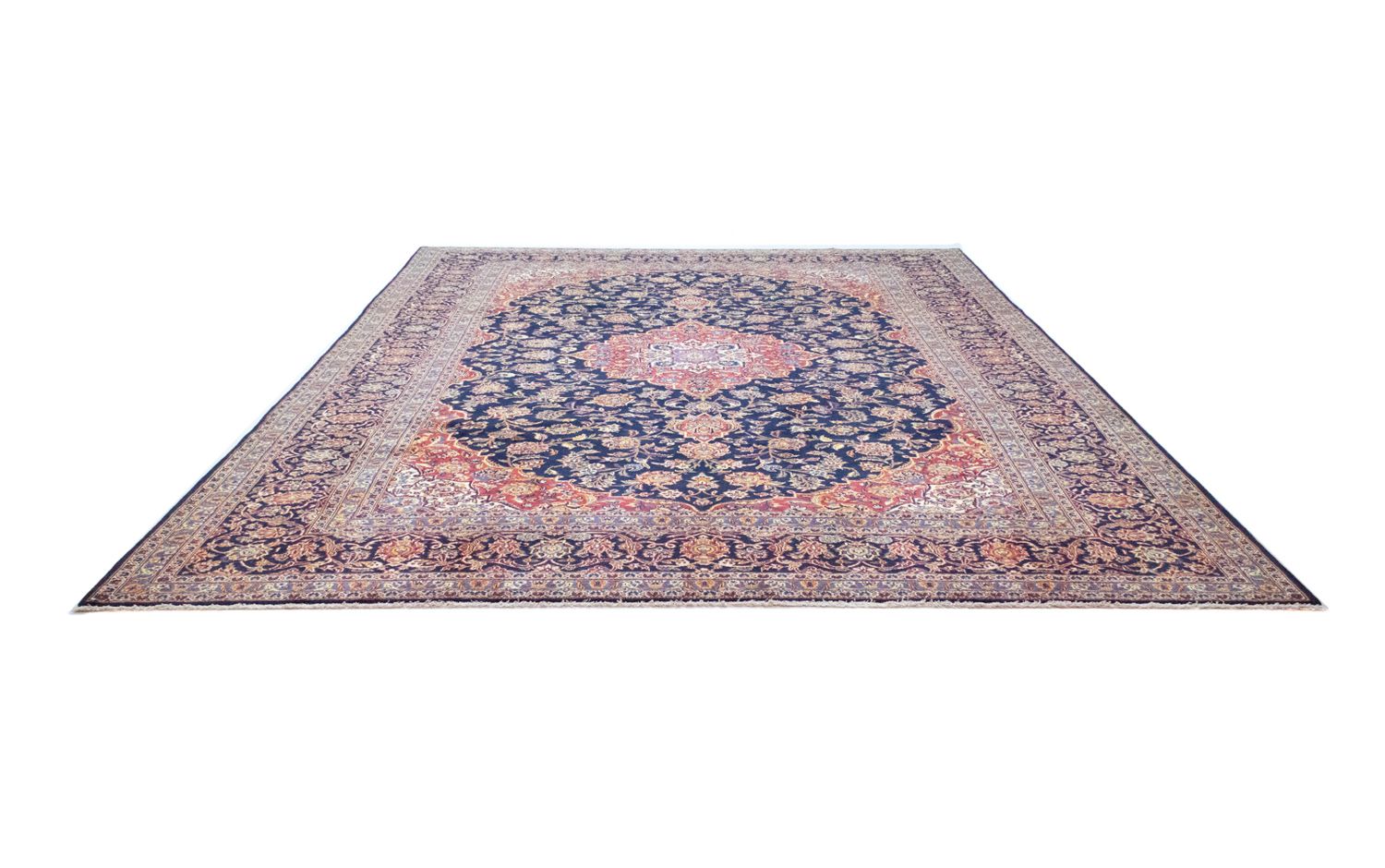 Tappeto Persero - Keshan - 396 x 287 cm - blu
