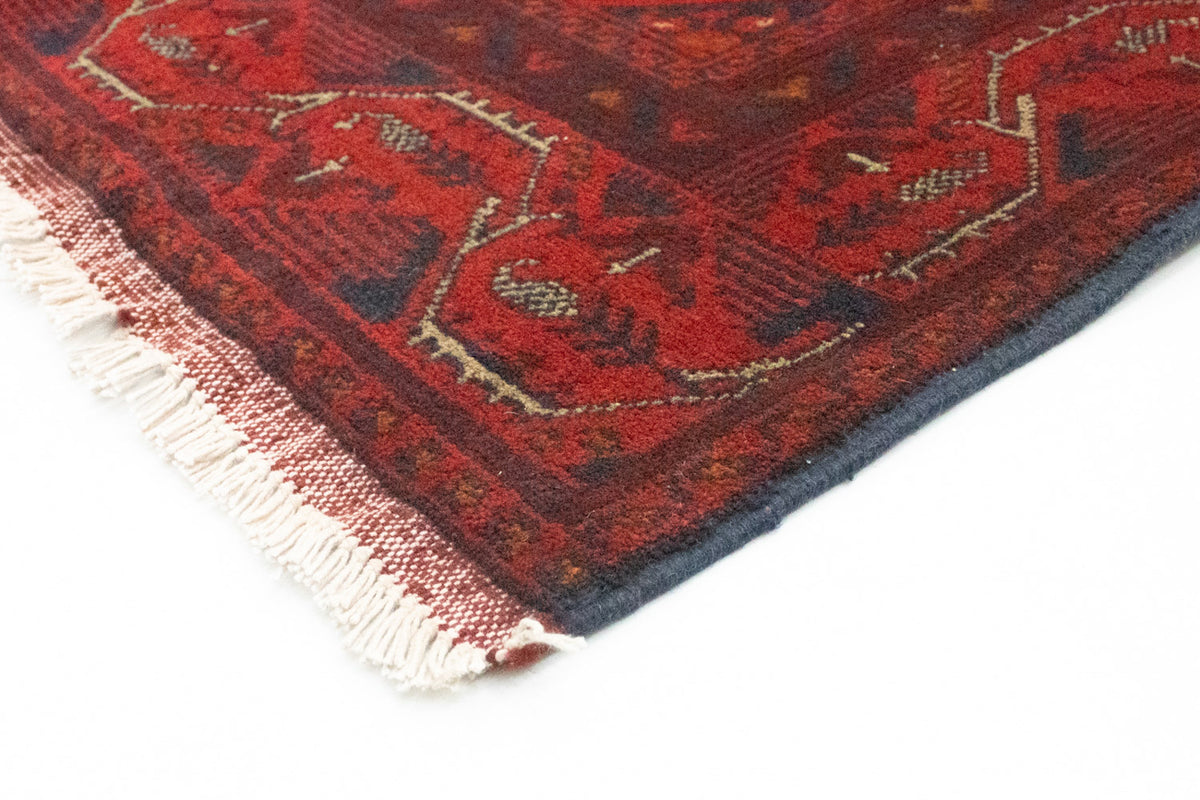 Tappeto corsia Tappeto afgano - Kunduz - 299 x 86 cm - rosso scuro