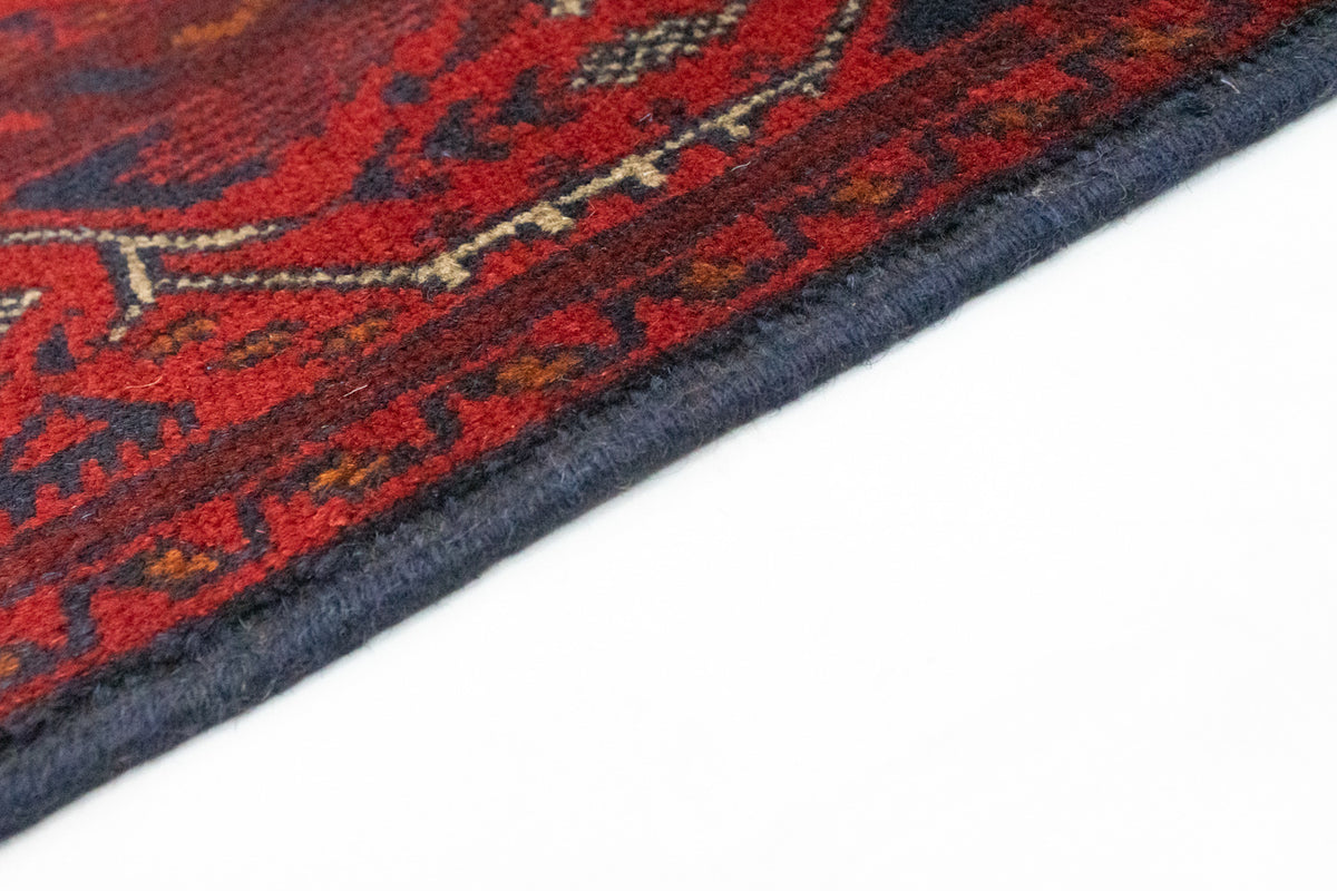 Tappeto corsia Tappeto afgano - Kunduz - 299 x 86 cm - rosso scuro