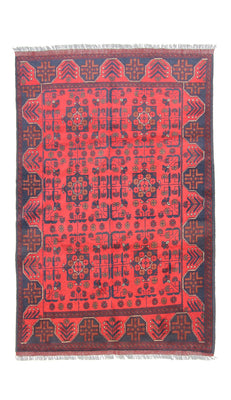 Tappeto afgano - Kunduz - 191 x 121 cm - blu scuro