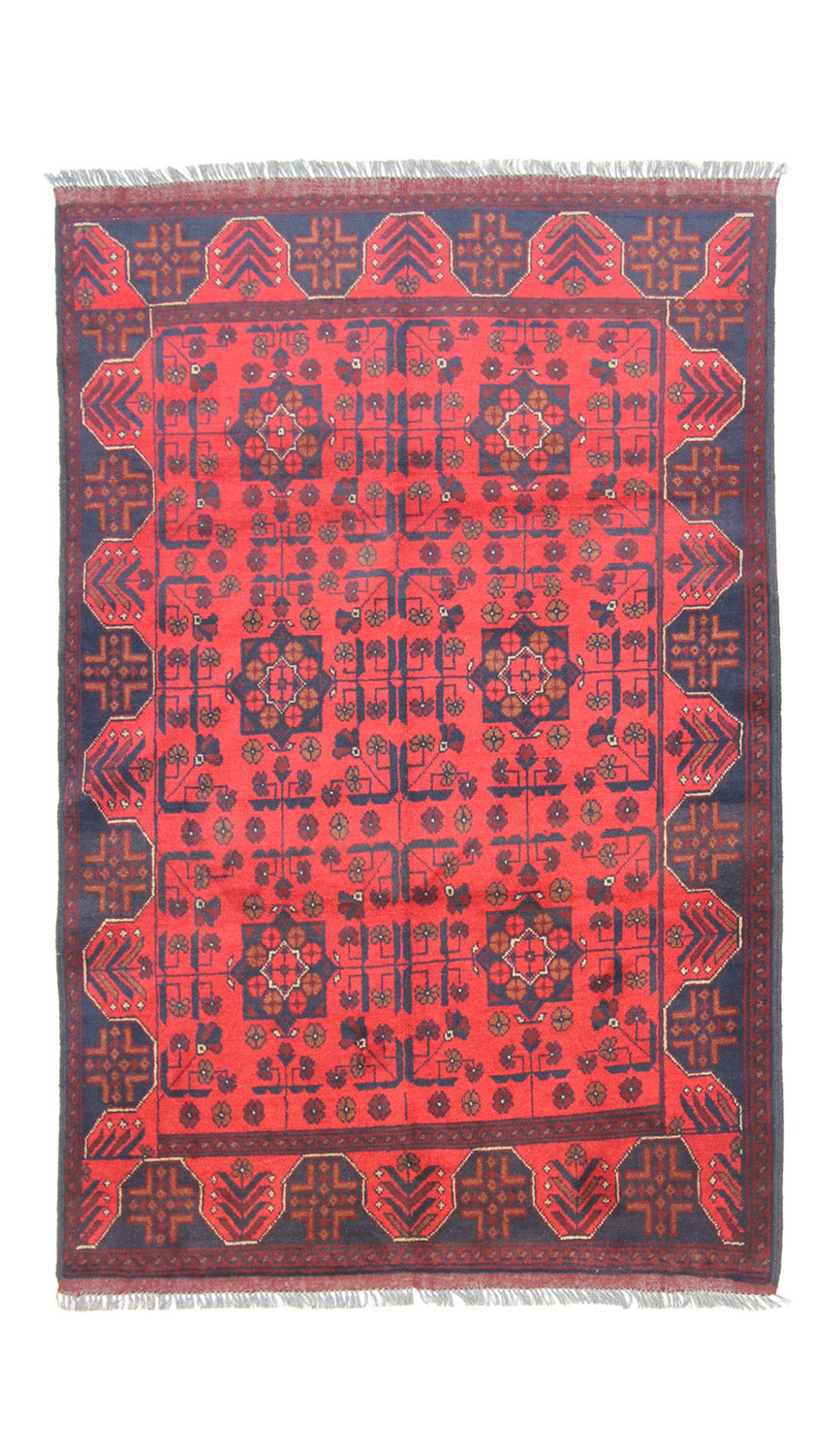 Tappeto afgano - Kunduz - 191 x 121 cm - blu scuro