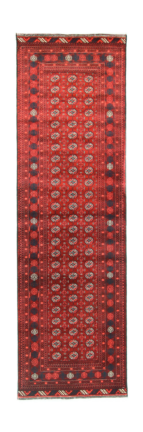 Tappeto corsia Tappeto afgano - Bukhara - 293 x 87 cm - rosso scuro